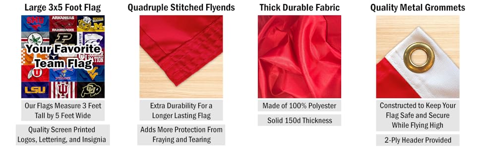 Large 3x5 Foot Flag, Quadruple Stitched Flyends, Thick Durable Fabric, Quality Metal Grommets