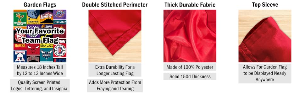 Garden Flags, Double Stitched Perimeter, Thick Durable Fabric, Top Sleeve