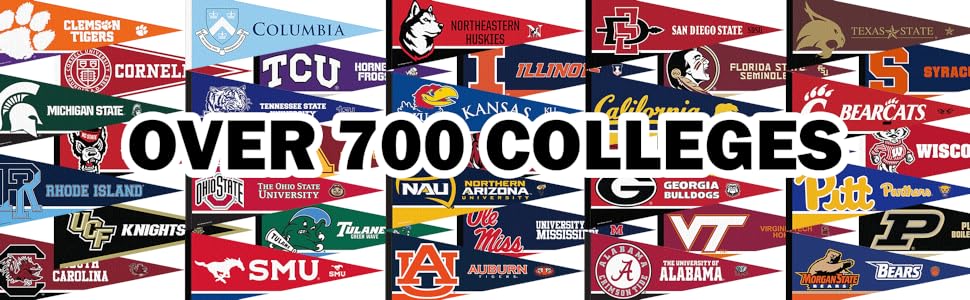 NCAA Pennants, Over 700 Colleges Available