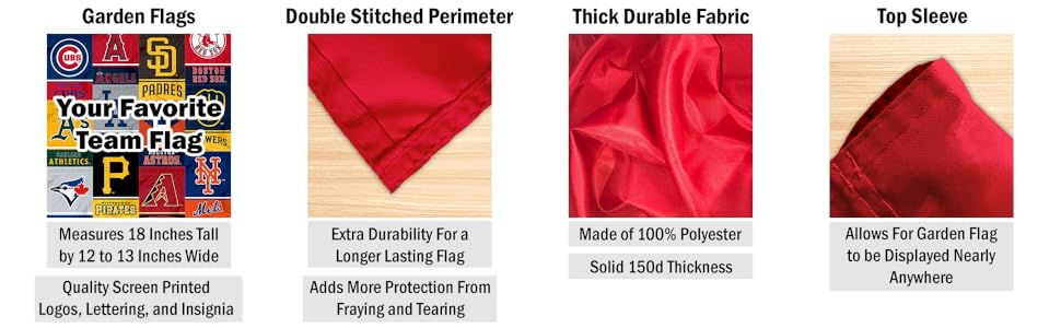 Garden Flags, Double Stitched Perimeter, Thick Durable Fabric, Top Sleeve