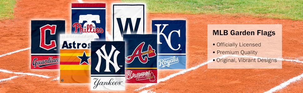 MLB Garden Flags, Officially Licensed, Premium Quality, Original/Vibrant Designs