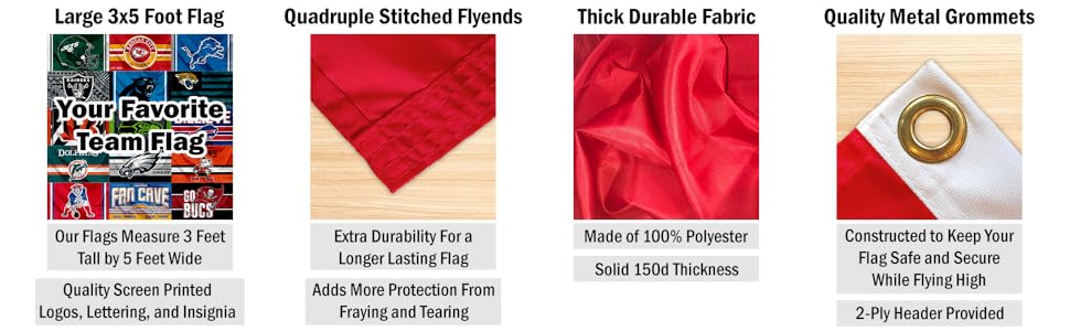 Large 3x5 Foot Flag, Quadruple Stitched Flyends, Thick Durable Fabric, Quality Metal Grommets