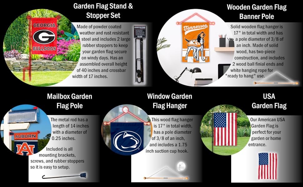NCAA Garden Flag Accessories