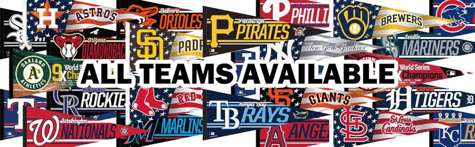 MLB Pennants, All Teams Available